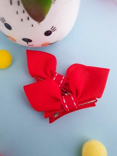 Par de laço escolar vermelho- 7cm na internet