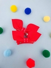 Par de laço escolar vermelho- 7cm - comprar online