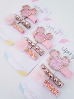 Par de hair clip cristal minnie
