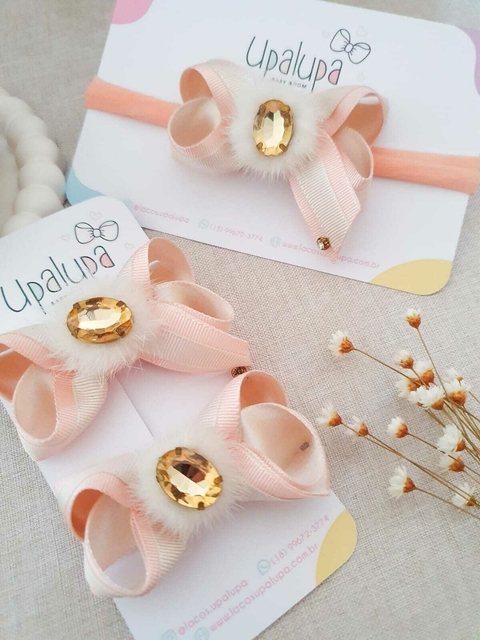 Laço glam pedraria (7cm) - comprar online