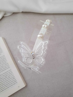 Tiara de borboleta branca lise - loja online