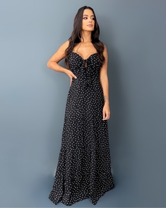 Vestido Camila - Poá Bolinha Preto