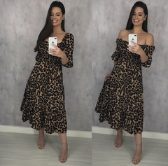 Vestido Juliana - Animal Print - Closet RC Atacado