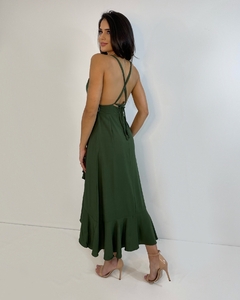 Vestido Zaya - Verde Militar - Closet RC Atacado