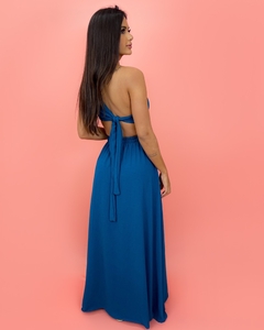Vestido Karen - Azul Petróleo - Closet RC Atacado