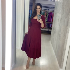 Vestido Juliana - Bordô