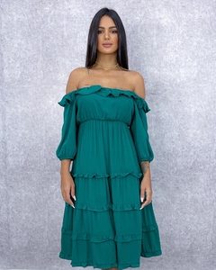 Vestido Angélica - Verde Amazônia