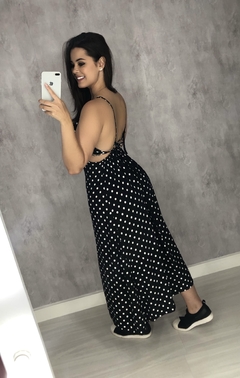 Vestido Kelly - Poá Fundo Preto - comprar online
