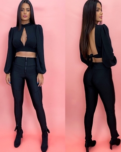 Calça Prada - Preto - Zíper na Barra - comprar online