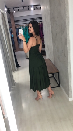 Vestido Jéssica Midi - Verde Militar na internet