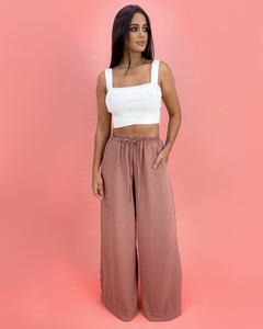 Calça Pantalona em Duna - Nude - comprar online