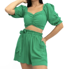 Conjunto Top Short Paloma - Verde Bandeira - Closet RC Atacado