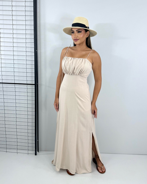 Vestido Drica Longo - Nude