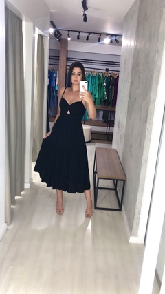 Vestido Jéssica Midi - Preto - comprar online