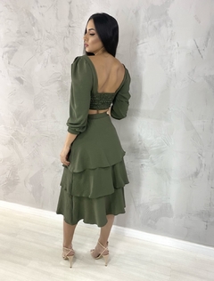 Cropped Olga - Verde Militar - comprar online