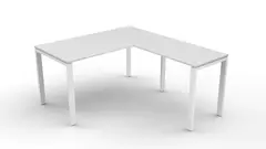 Escritorio Metal Blanco 140 con extensión y cajonera rodante 3 cajones - AyP Equipamientos
