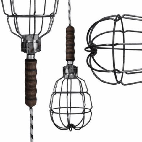 Lampara Tipo Taller Con Jaula Alambre Estilo Industrial - Finisterre Home
