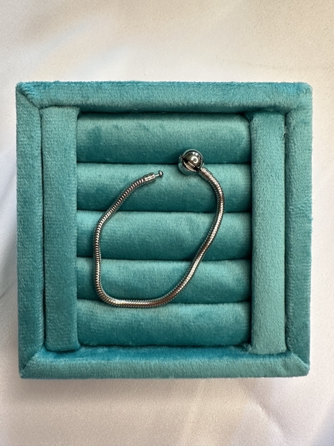 Pulseira Inspiração Pandora Fecho Redondo Aço Inox