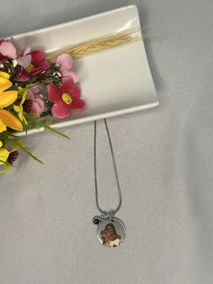 Colar Medalha M Personalizado Aço Inox Dourado - loja online