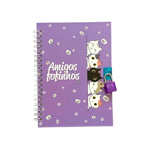 Diário com cadeado Amigos fofinhos