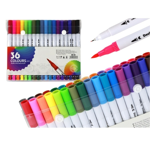 36 Canetinhas com 2 pontas brush fineline