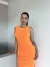 Vestido Canelado Midi Summer Laranja - comprar online