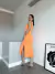 Vestido Canelado Midi Summer Laranja - MIRA LA CHICA