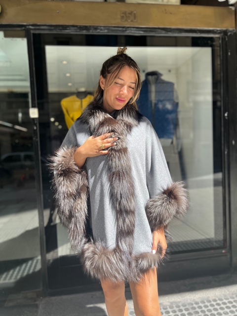 Cape Grey Alpaca silk & Fox