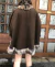 Brown cashmere & chinchilla cape - buy online