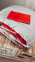 Acolchado Simil Plumón Queen. Rojo-gris - comprar online