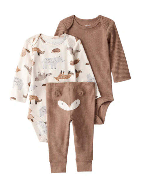 Carter´s Set 3 Piezas Bodies Mangas Largas Pantalon
