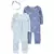 Pack 3 Osito Pijama Vincha Floral Azul