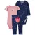 Carter´s Set 3 Piezas Body Mangas Largas Body Mangas Cortas Pantalon Frutillas