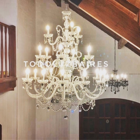 Araña de vidrio de 21 luces línea DELUXE