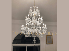 Araña de vidrio de 30 luces altura 1, 55 m línea DELUXE