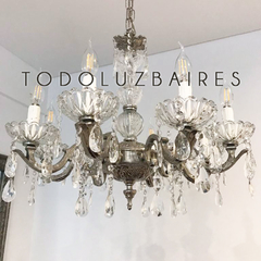 Araña de bronce de fundición cromada de 8 luces. Modelo PREMIUM! - comprar online