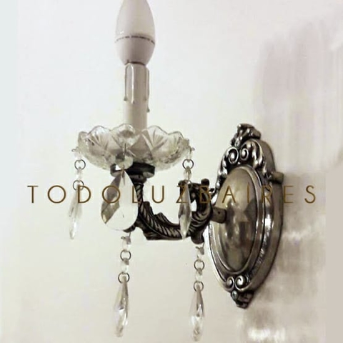 Aplique de pared de 1 luz de bronce en plata vieja - tienda online