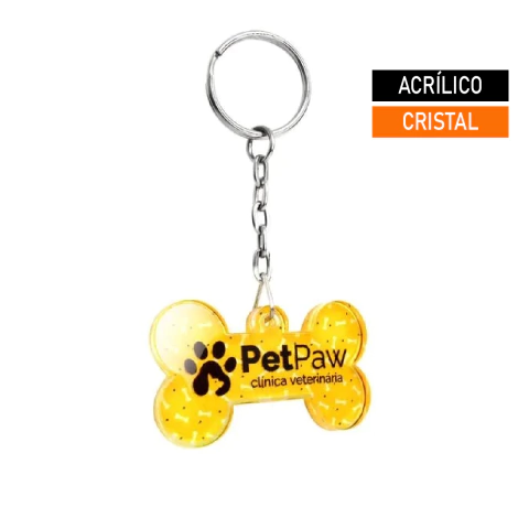 CHAVEIRO DE ACRÍLICO CRISTAL PET 5 X 3 CM ARTE DO SEU JEITO