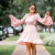 Vestido babados manga fraire branco