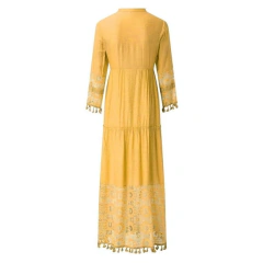 Vestido Longo Algodão Linho Renda Boyo Chic Artesanal na internet