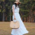 vestido longo branco retro faixa festa na internet