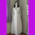 Vestido Longo Branco Algodão Laise Manga 3/4 Em Renda - comprar online