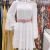 Vestido babados manga fraire branco na internet