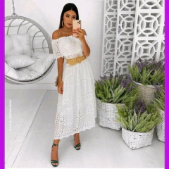 Vestido Longo Manga Ciganinha Casamento Civil Noivado Festa