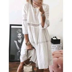 Vestido Midi Manga 3/4 Laise Renda Plussize