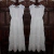 Vestido Longo Branco Lese Bolsos Botões Civil Batizado Festa - Belíssima Atelier Artesanal  sob medidas online 