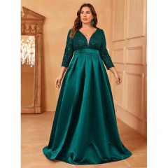 Vestido Longo Seda Cetim Renda c Paete Sob Medidas - comprar online