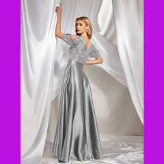 Vestido Longo Festa Madrinha Casamento Renda Cetim - Belíssima Atelier Artesanal  sob medidas online 