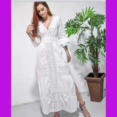 Vestido Longo Branco Laise Renda Noivado Casamento Civil
