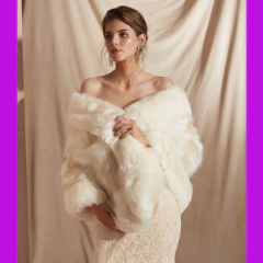 Estola pelo Luxuosa Champagne Multicolor Festa Casamento